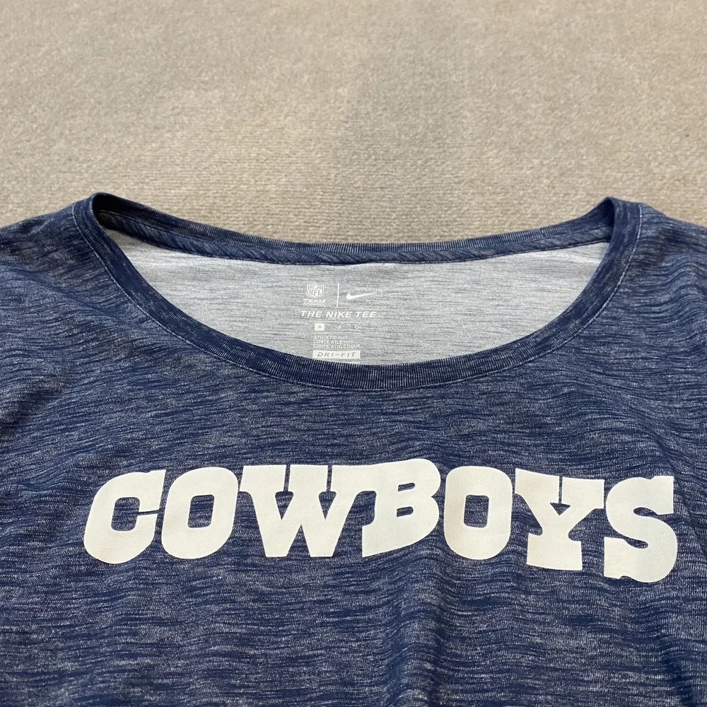 Dallas Cowboys Shirt Womens Small Blue NFL Football Nike Dri Fit‎ Long Sleeve